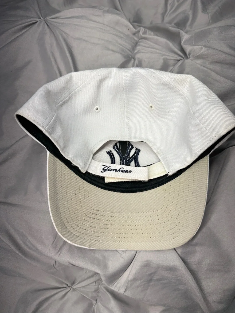 New Era White Cap with Navy NY Embroidery - O/S
